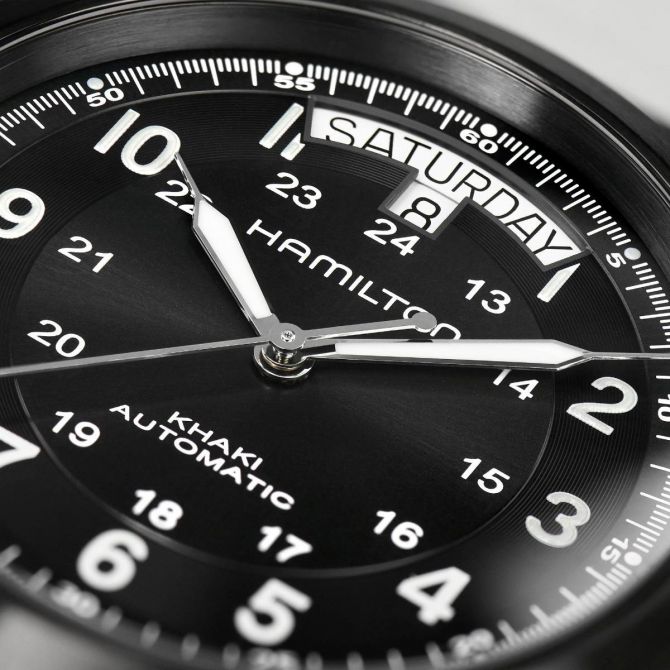 HAMILTON Khaki Field 手巻き時計 ブラック HAMILTON - Khaki Field Mechanical 38 | H69439933