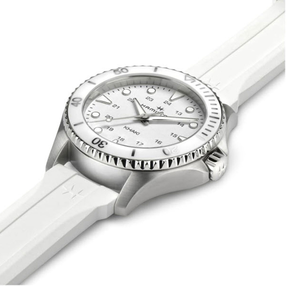 Hamilton Khaki Navy Scuba Quartz 37mm Women's Watch, All White Dial