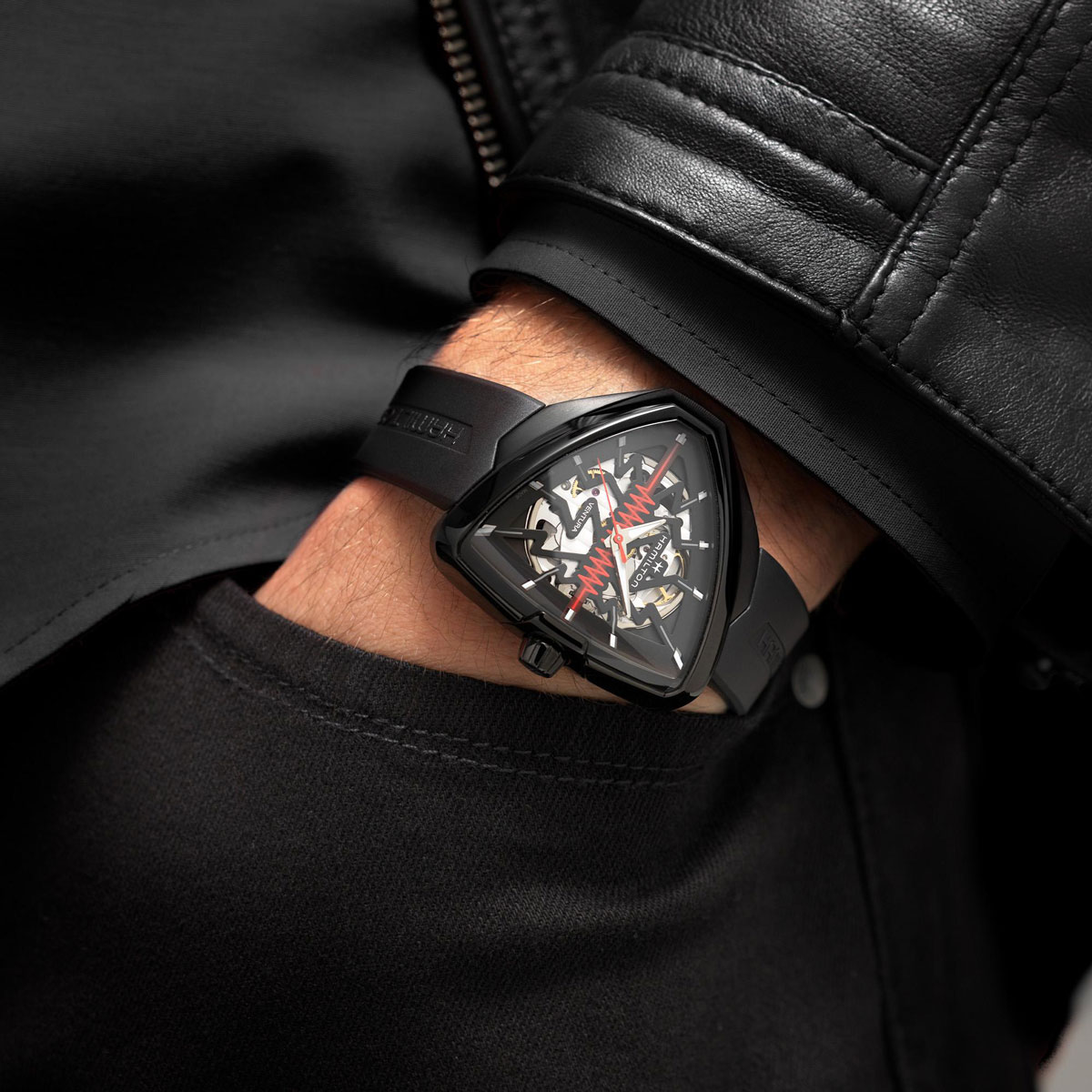 Hamilton Ventura Elvis80 Skeleton Automatic 42.5mm Men's Watch, Black Dial