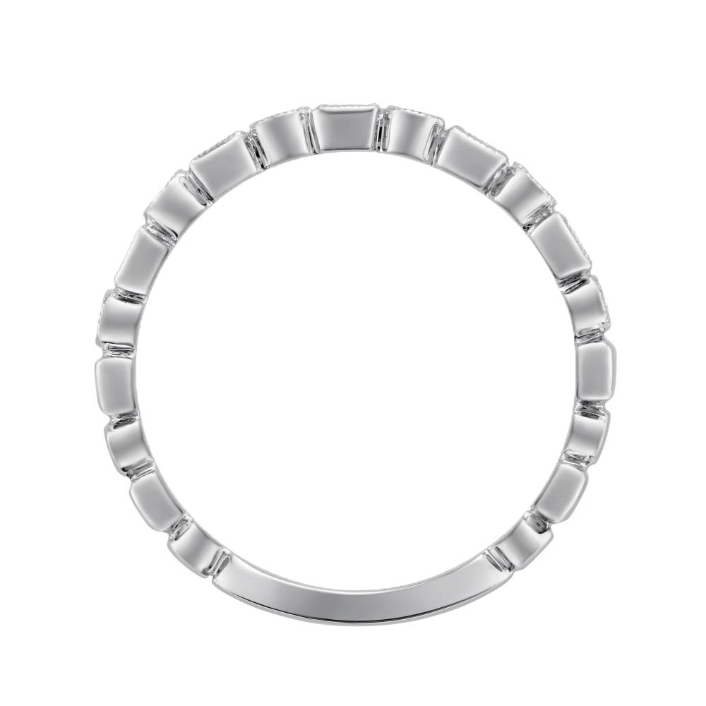 Aquamarine & Diamond Geometric Ring in White Gold