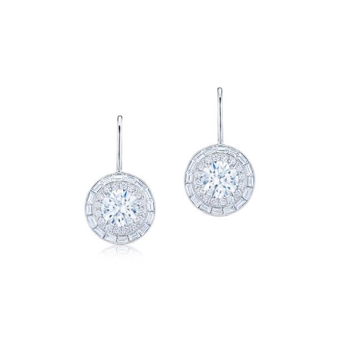 Kwiat Diamond Silhouette Drop Earrings in White Gold & Platinum