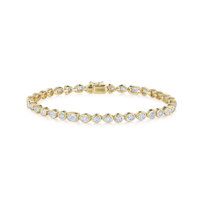 Kwiat Portofino Mixed Shape Diamond Tennis Bracelet in Yellow Gold