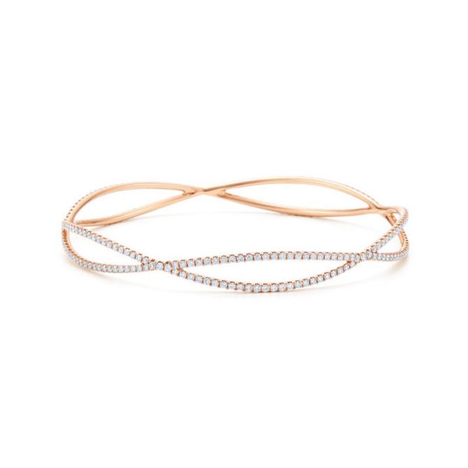 Kwiat Fidelity Diamond Entwined Bangle in Rose Gold