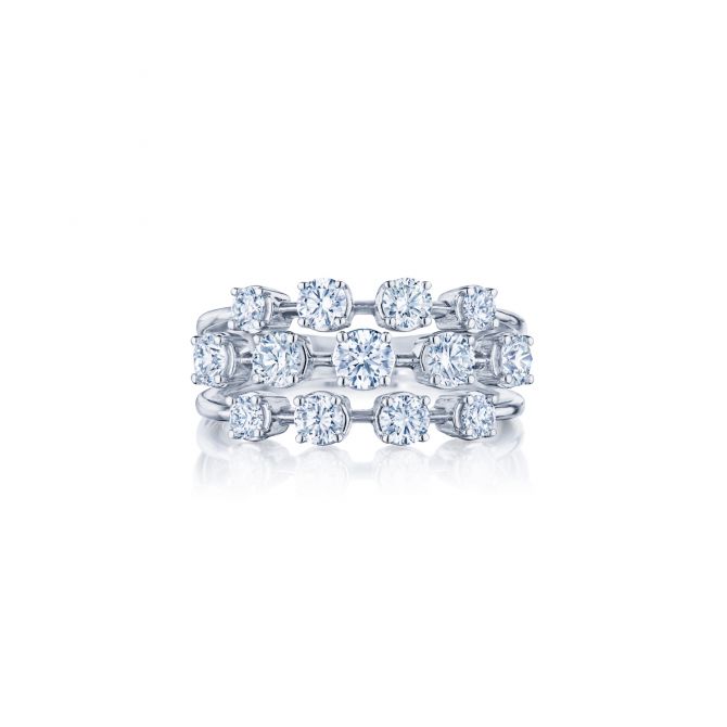 Kwiat Starry Night Diamond Triple Row Ring in White Gold