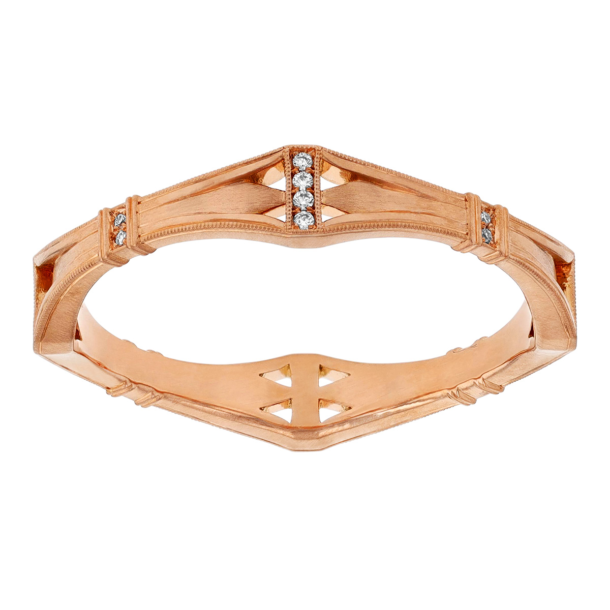 Erika Winters Helena Diamond Station Ring in Rose Gold