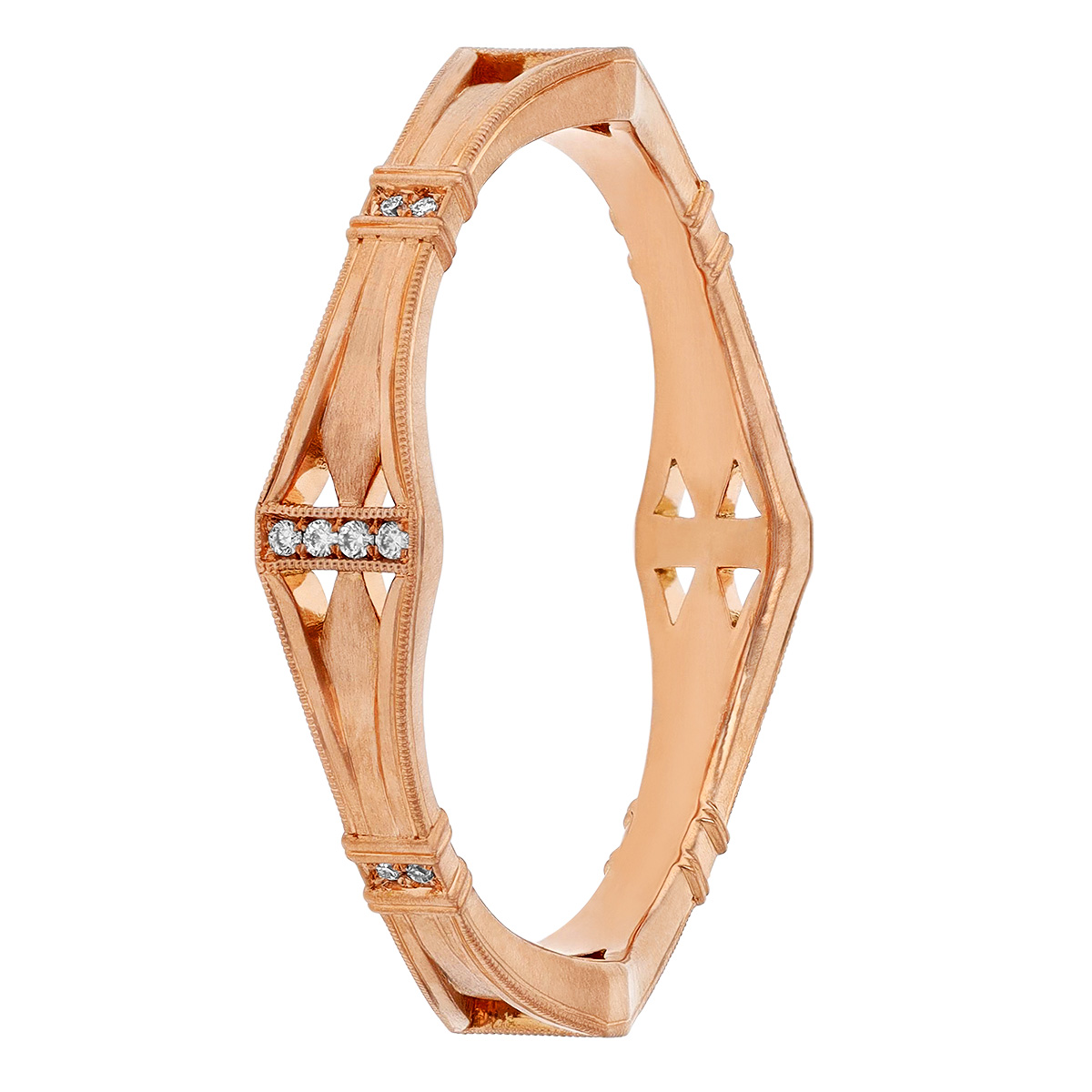 Erika Winters Helena Diamond Station Ring in Rose Gold