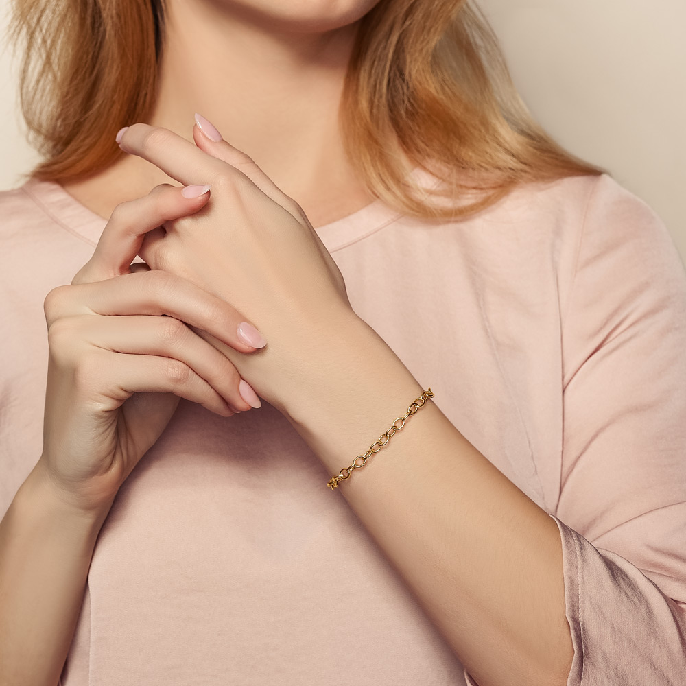 Yellow Gold Cable Chain Bracelet, 7.5