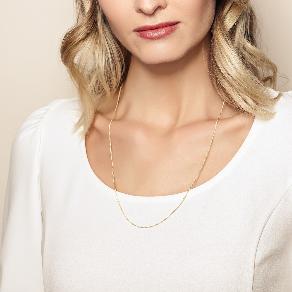 Yellow Gold 2.2 mm Hollow Square Wheat Chain, 24