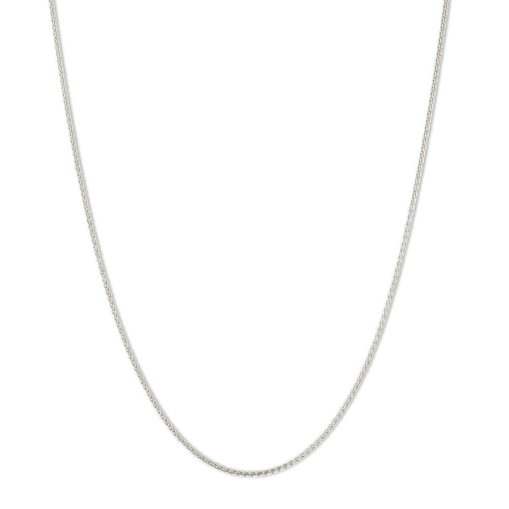 White Gold 1 mm Wheat Chain, 18
