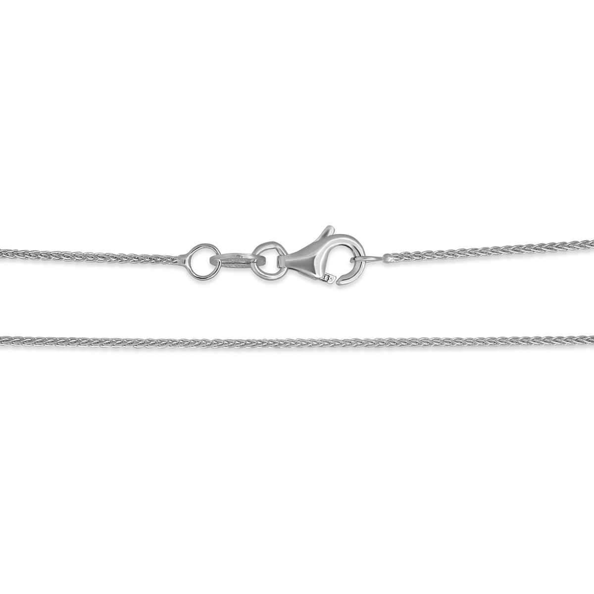 White Gold 1 mm Wheat Chain, 18