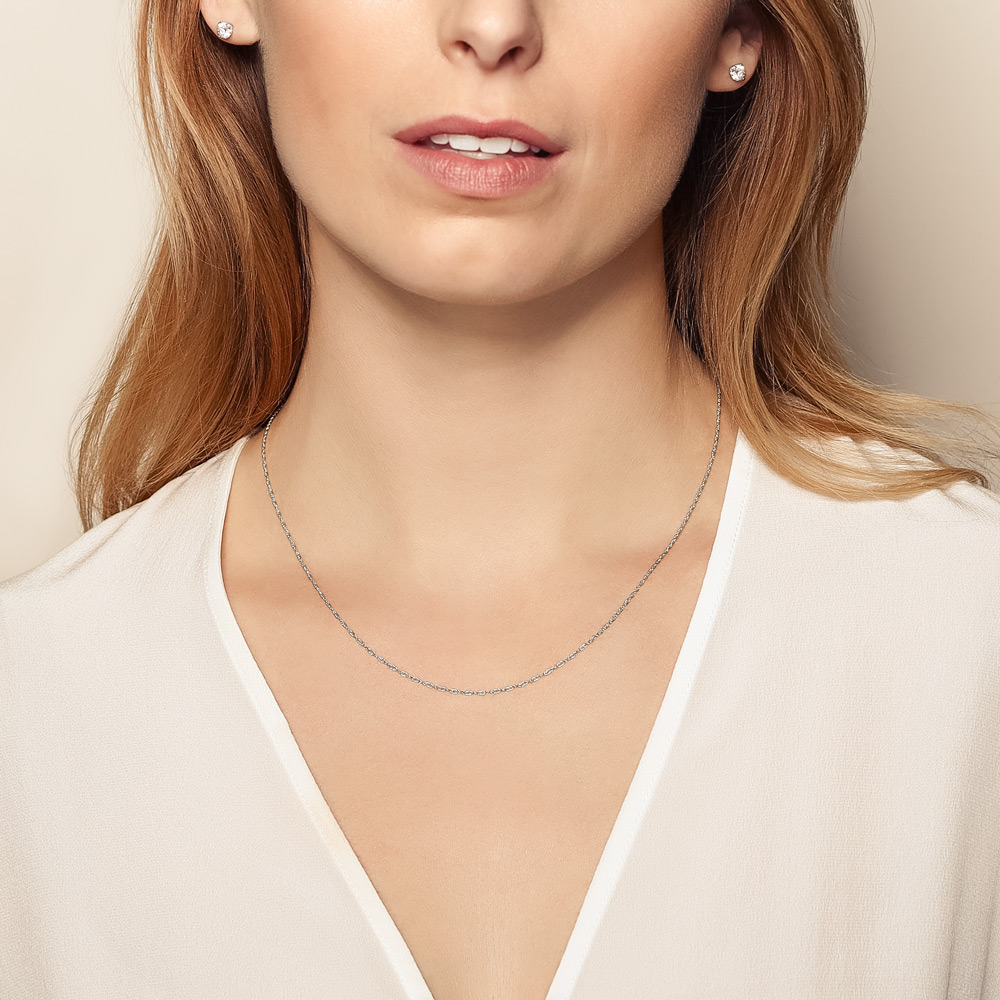 White Gold 1.2 mm Chain, 18