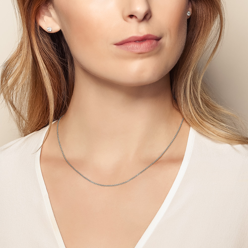 White Gold 1.5 mm Cable Chain, 18