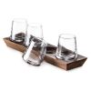 Simon Pearce Ludlow Whiskey Glass Set with Wood Base