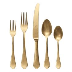 Mepra Dolce Vita Pewter Oro Nero 5 Piece Place Setting