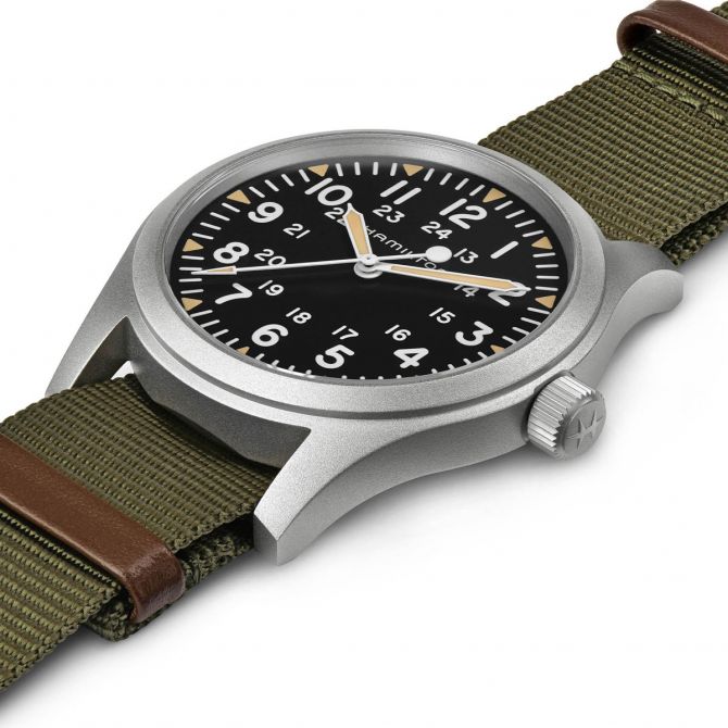 tさん専用 HAMILTON Khaki フィールド 6359 ボーイズ33mm Hamilton Khaki Field Mechanical 42mm Watch, Black Dial | H69529933