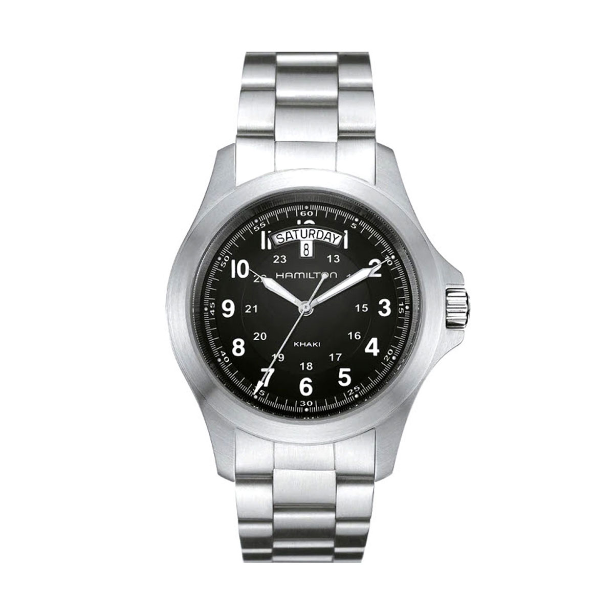 Hamilton Khaki Field King Quartz 40mm Men's Watch, Black and White Dial