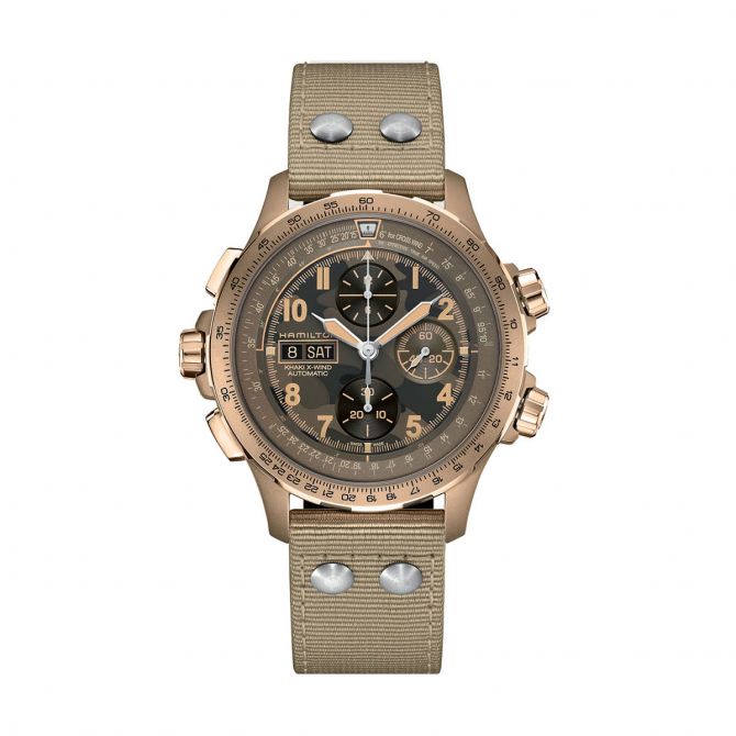 Hamilton Khaki Aviation X-Wind Auto Chrono 45mm Watch, Camo Dial