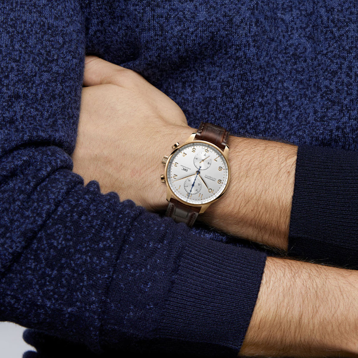 IWC Schaffhausen Portugieser Chronograph 41mm Watch, Gold and Silver Dial