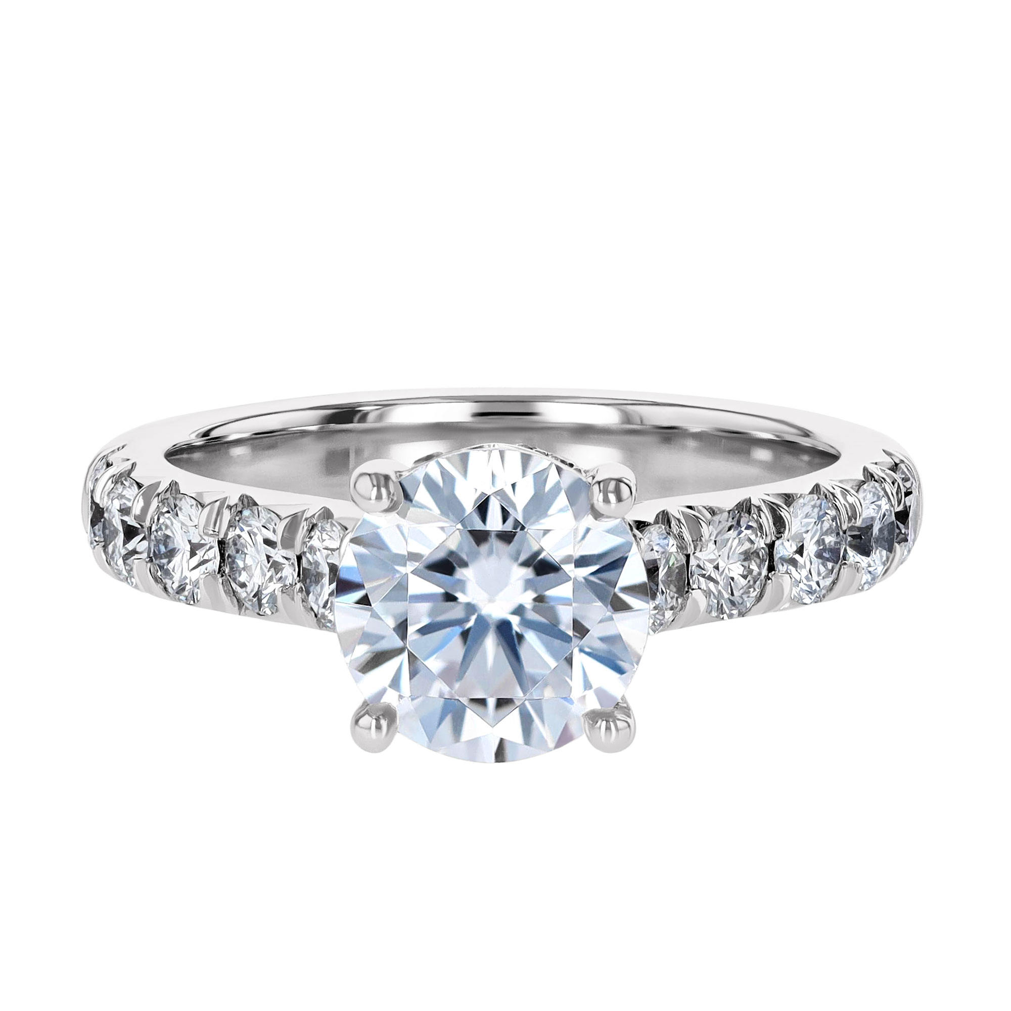 18K Gold Diamond Flush Fit 3/4 cttw Engagement Ring Setting