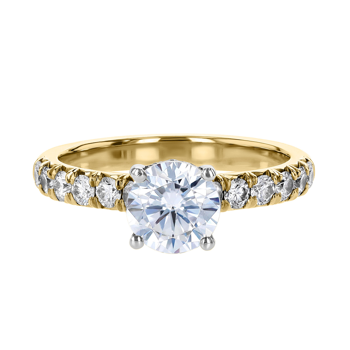 18K Gold Diamond Flush Fit Engagement Ring Setting