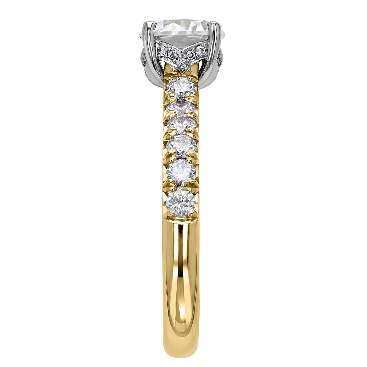 18K Gold Diamond Flush Fit Engagement Ring Setting