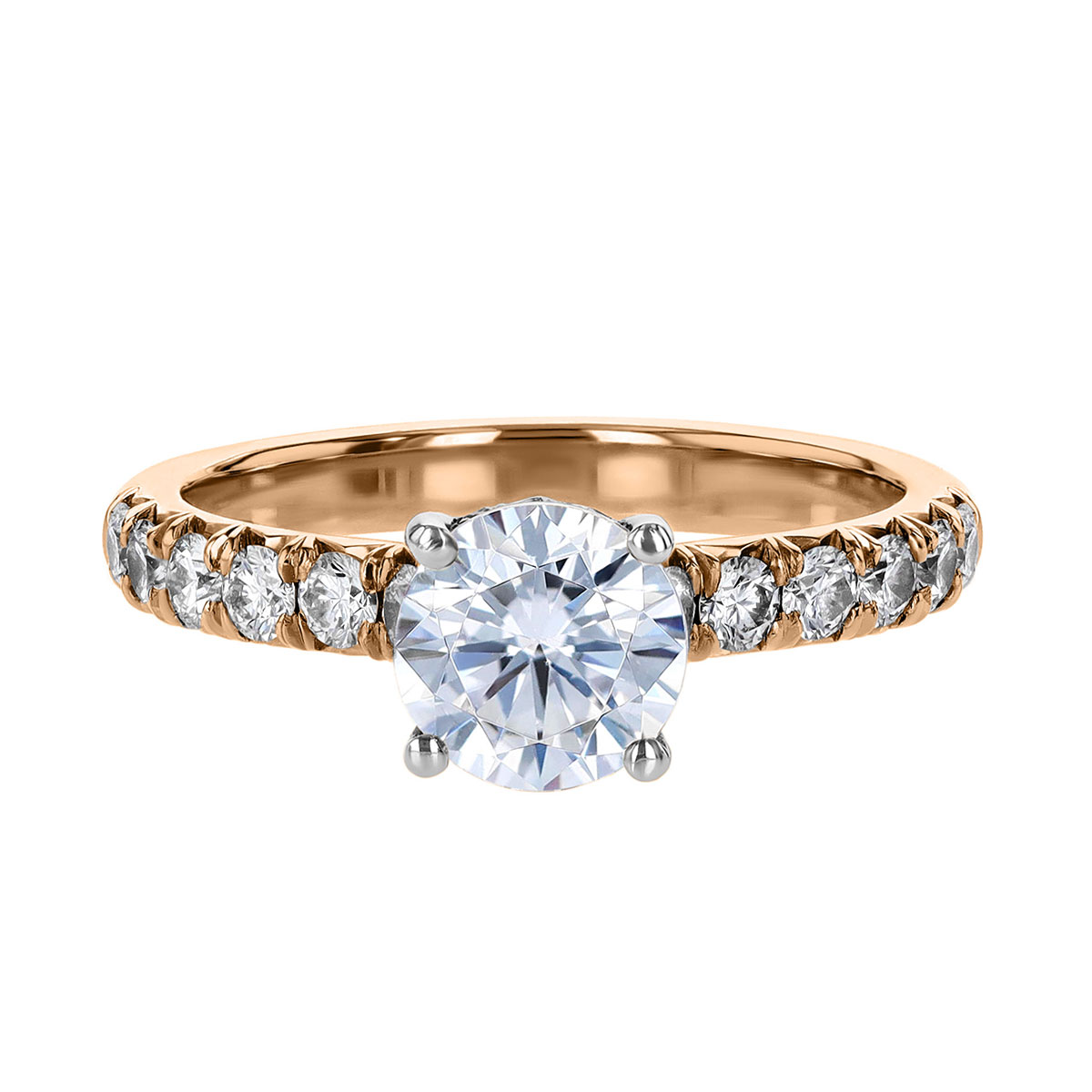 18K Gold Diamond Flush Fit Engagement Ring Setting