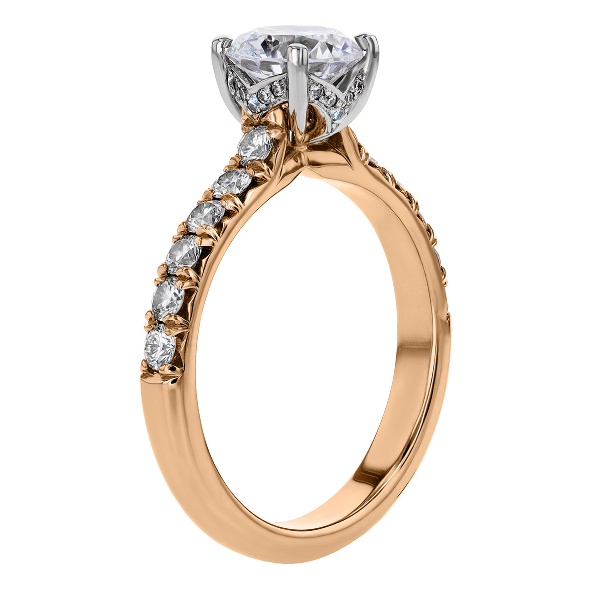 18K Gold Diamond Flush Fit Engagement Ring Setting