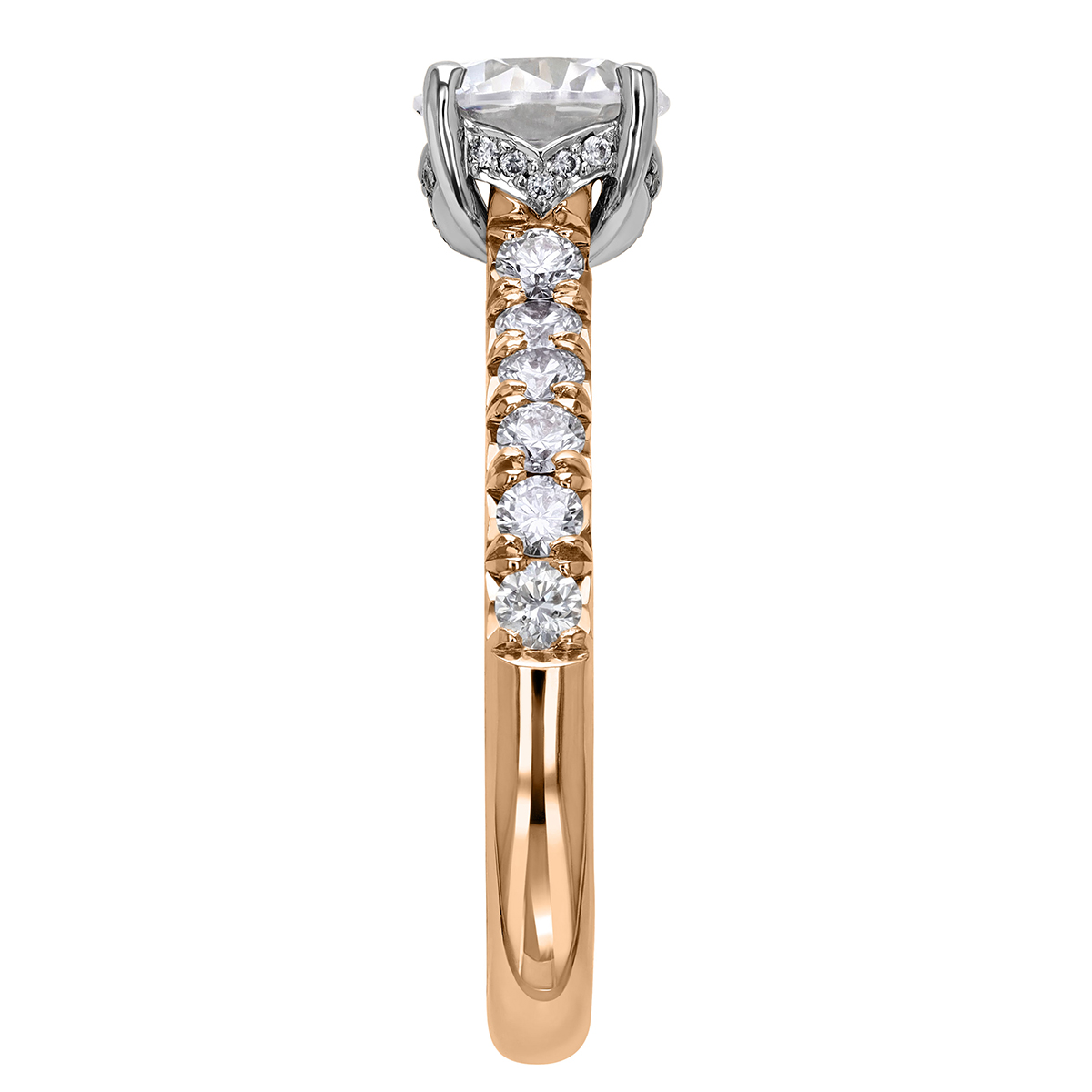 18K Gold Diamond Flush Fit Engagement Ring Setting