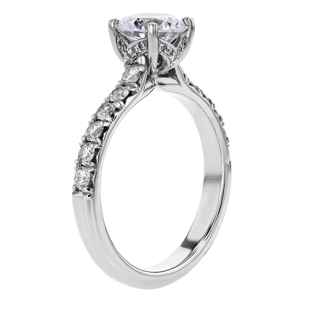 18K Gold Diamond Flush Fit Engagement Ring Setting