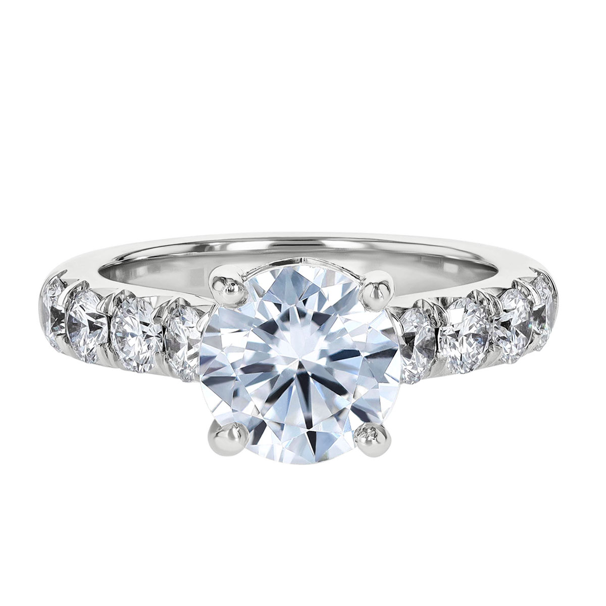 18K Gold Diamond Flush Fit .90 cttw Engagement Ring Setting