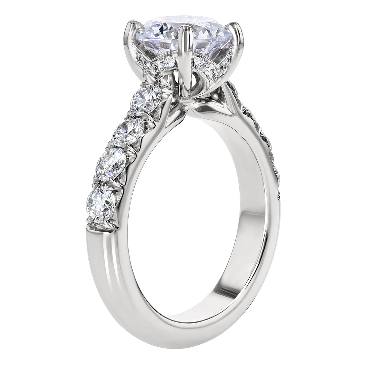 18K Gold Diamond Flush Fit .90 cttw Engagement Ring Setting