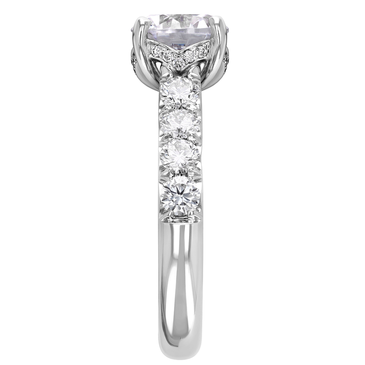 18K Gold Diamond Flush Fit .90 cttw Engagement Ring Setting