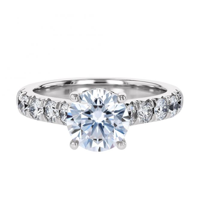 18K Gold Diamond Flush Fit 3/4 cttw Engagement Ring Setting
