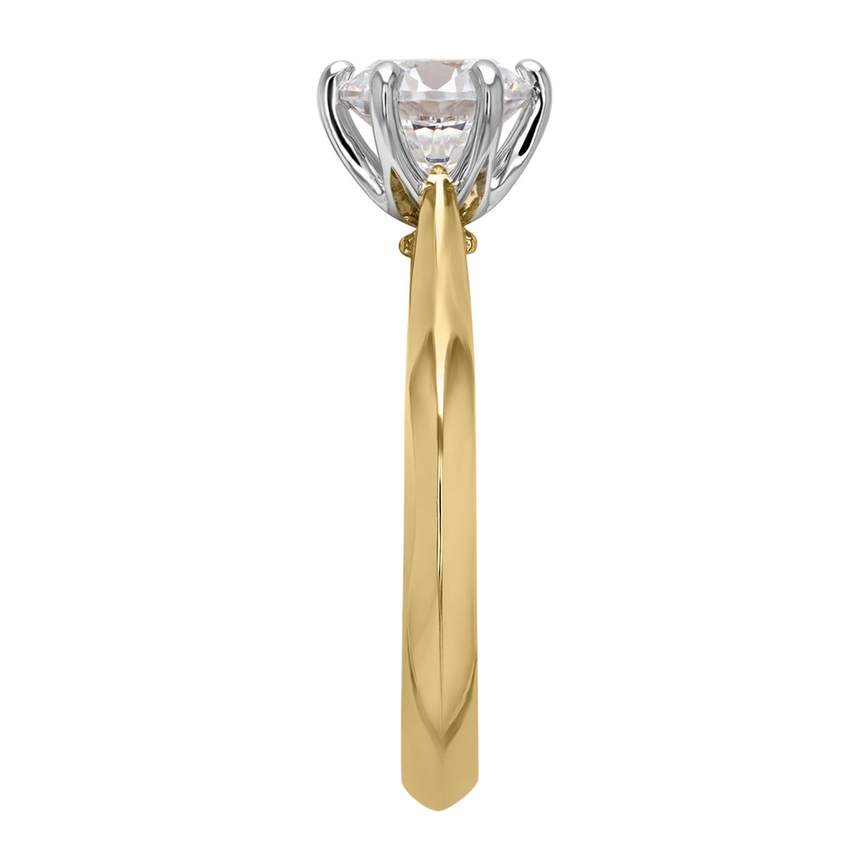 18K Gold Solitaire 6 Prong Engagement Ring Setting