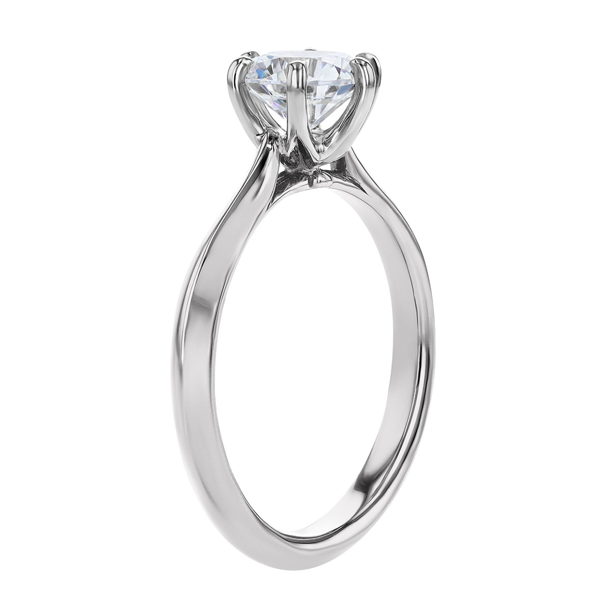 18K Gold Solitaire 6 Prong Engagement Ring Setting