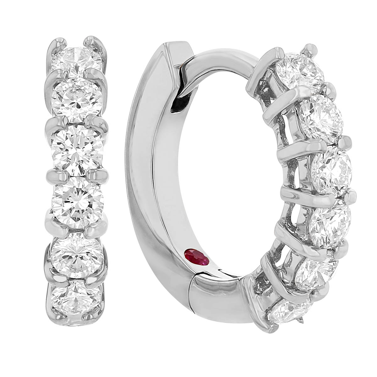 Roberto Coin Diamond Huggie Hoop Earrings in 18K Gold, 0.70 cttw