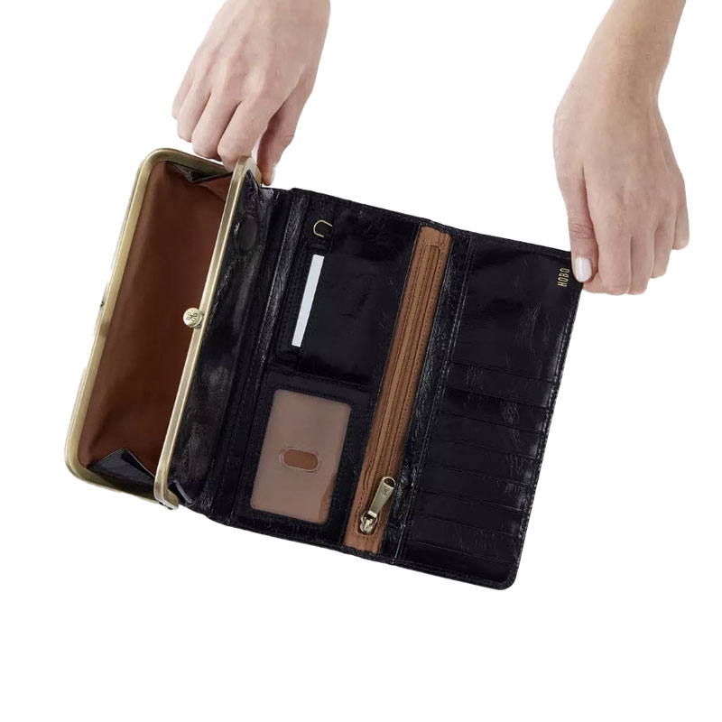 HOBO Rachel Wallet, Black Vintage Hide
