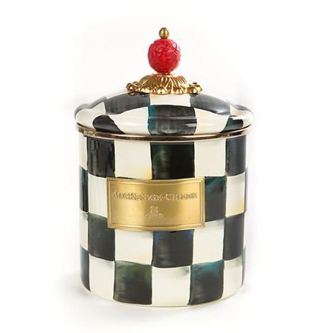 MacKenzie-Childs Courtly Check Enamel Canister