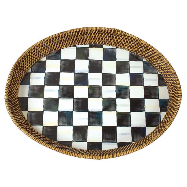 MacKenzie-Childs Courtly Check Rattan Tray