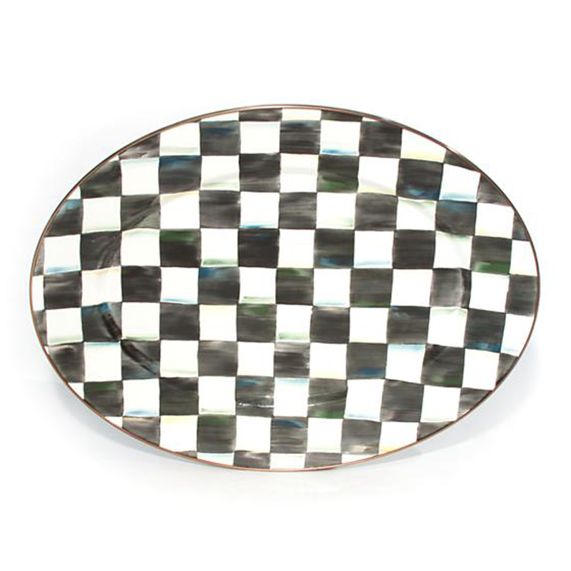 MacKenzie-Childs Courtly Check Enamel Oval Platter, Medium
