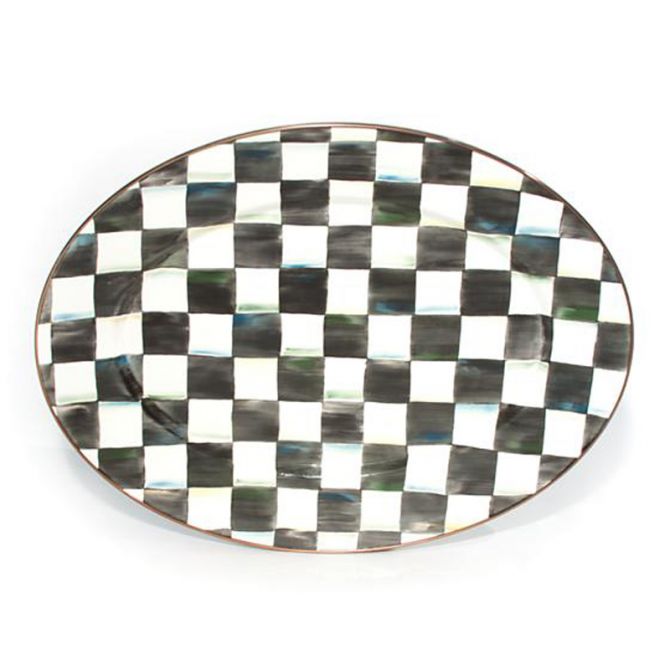MacKenzie-Childs Courtly Check Enamel Oval Platter, Medium