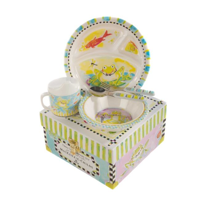 Mackenzie-Childs Rosy Check Fergal The Frog With Heart Décor New No Box - Christmas Decor World