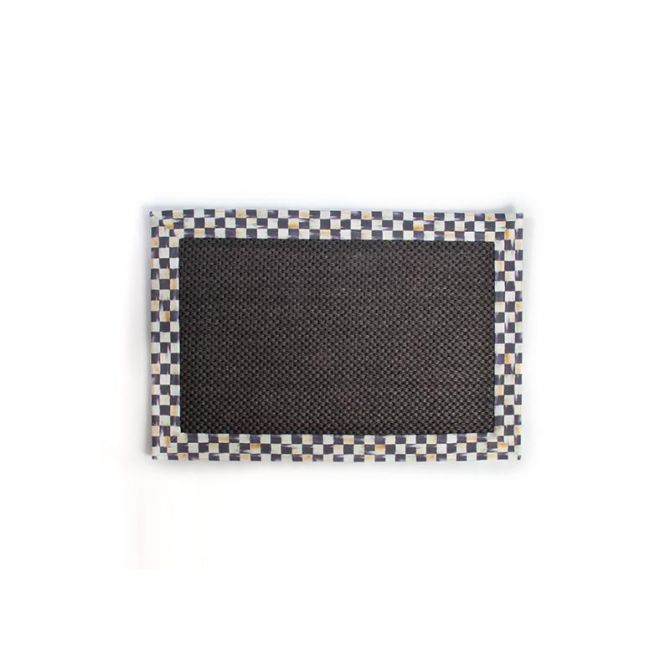 MacKenzie-Childs Courtly Check Black Sisal Rug 2 x 3