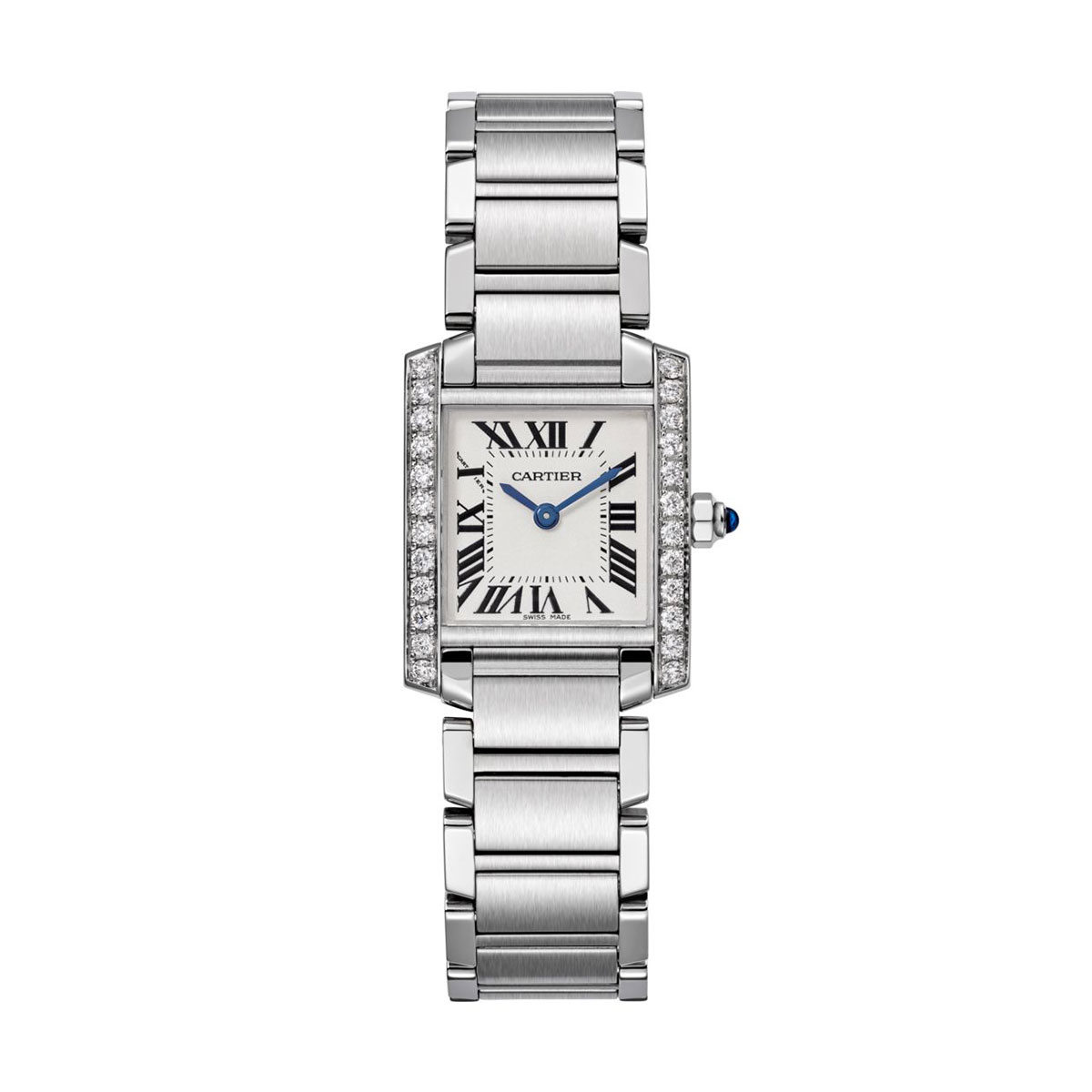 Cartier Tank Francaise Small 25mm Watch, Diamond and Silvered Dial