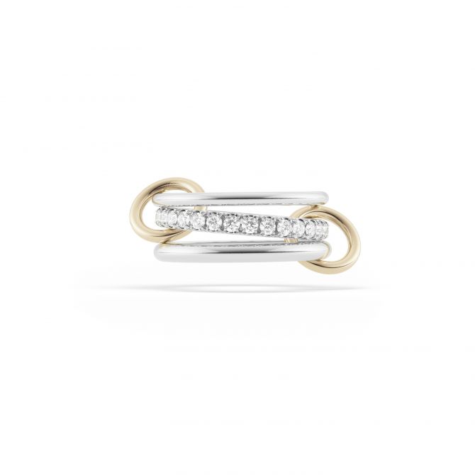 Spinelli Kilcollin Petunia Diamond Stacking Ring in Yellow Gold & Sterling Silver
