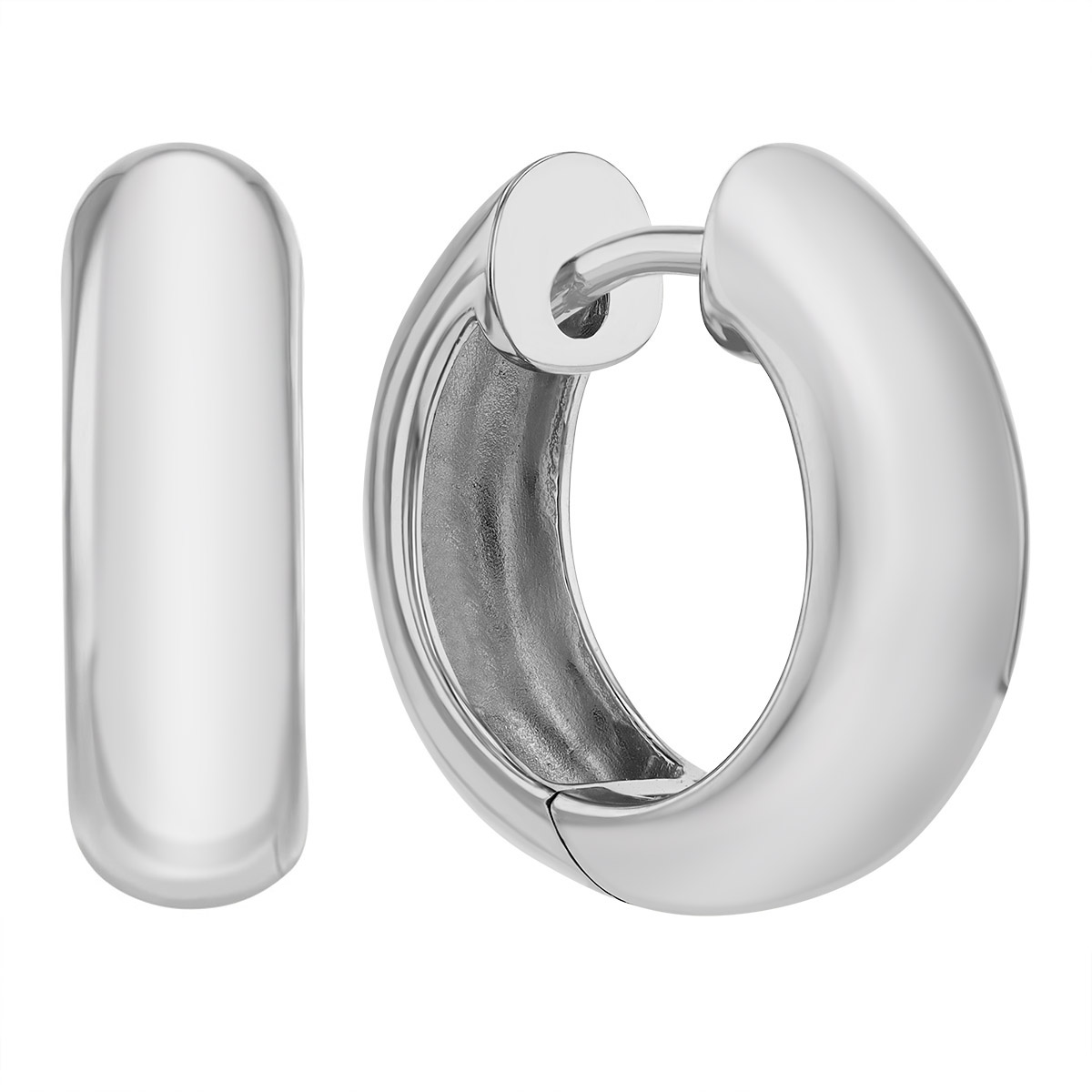 White Gold Small Hinged Huggie Hoop Earrings