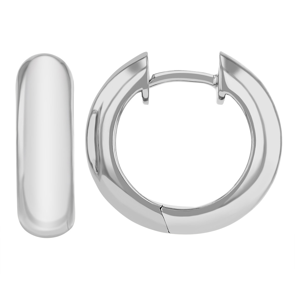 White Gold Small Hinged Huggie Hoop Earrings