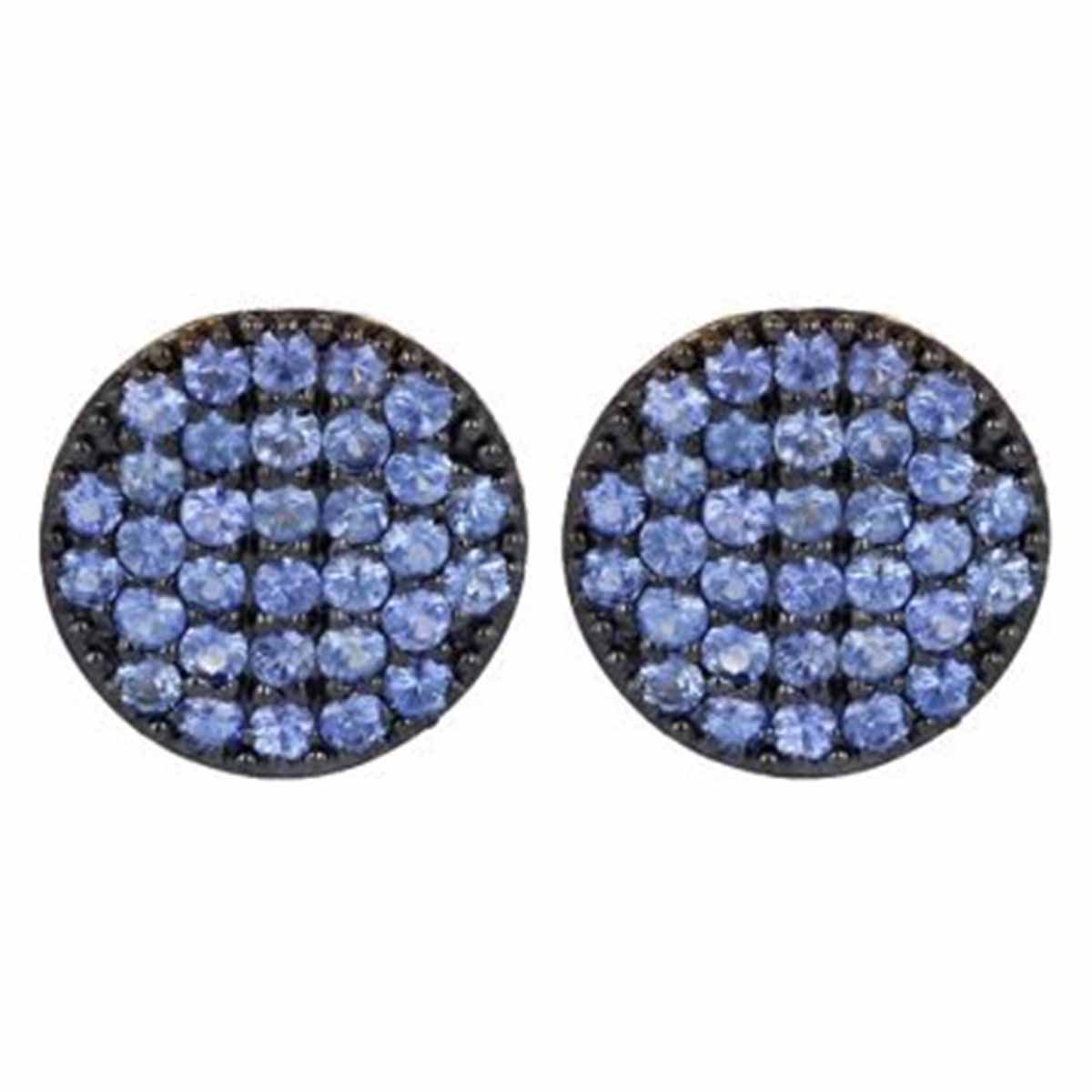 Phillips House Denim Mini Infinity Sapphire Disc Stud Earrings