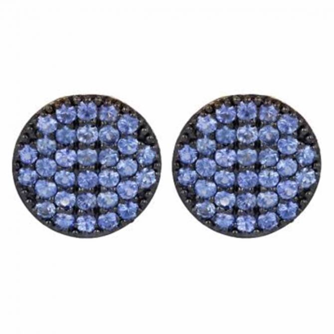 Phillips House Denim Mini Infinity Sapphire Disc Stud Earrings