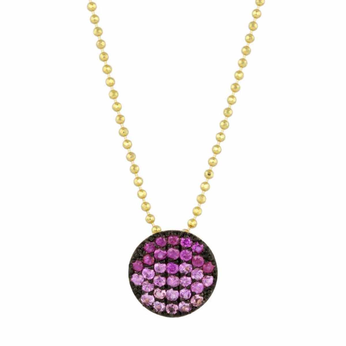 Phillips House Blush Mini Infinity Sapphire Disc Necklace in Yellow Gold, 18
